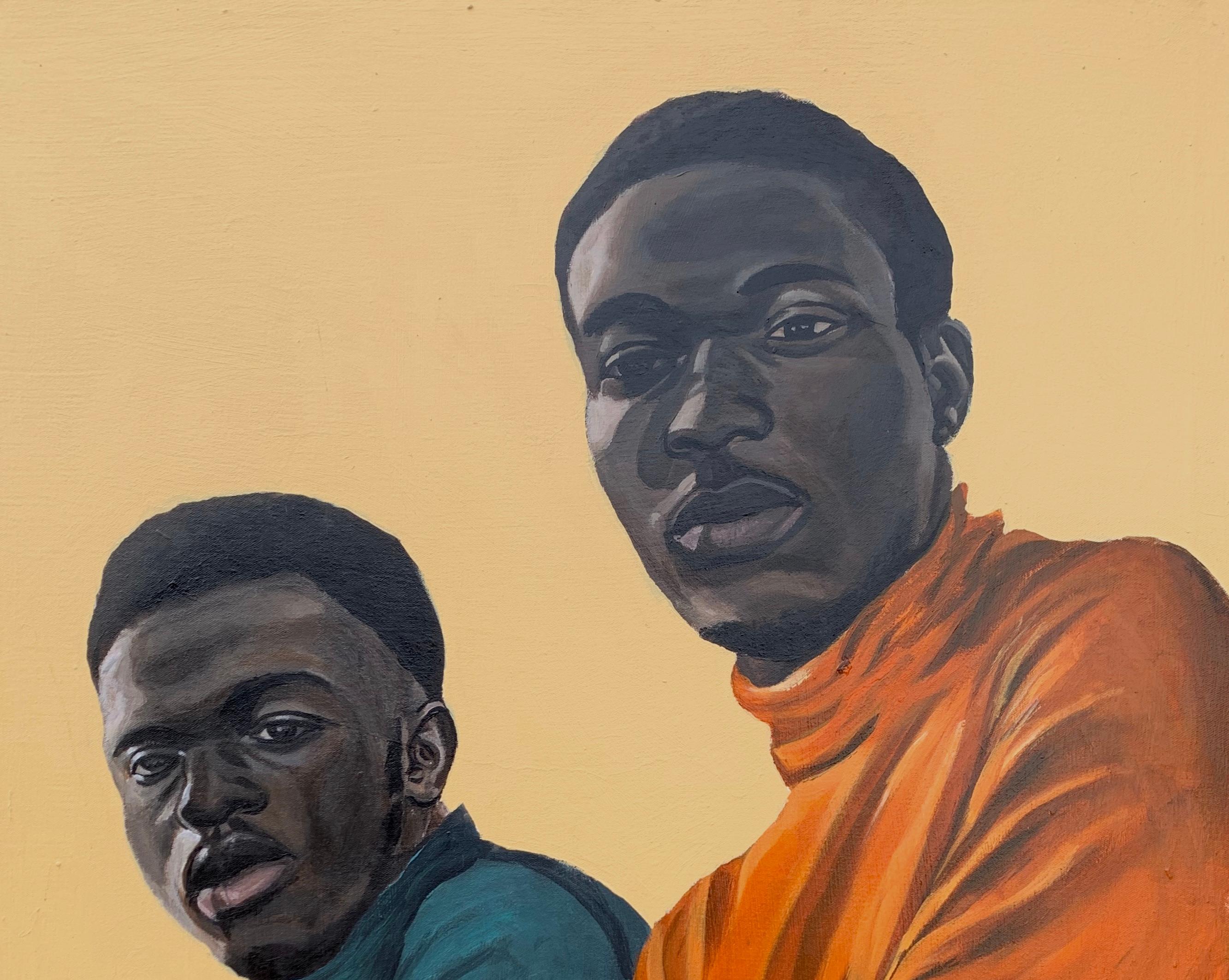 Frío Exterior 1 - Siglo XXI, Contemporáneo, Retrato Figurativo, Hombre, Invierno - Painting de Popoola Victor