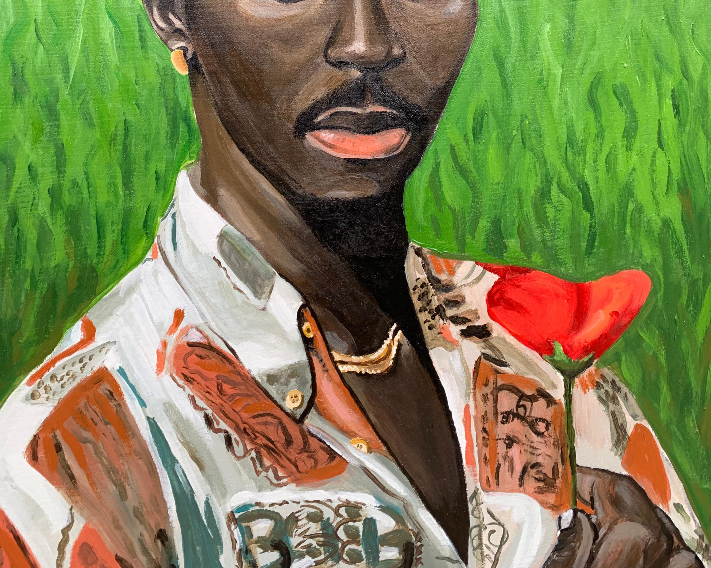 La vita è oltre il sogno dell'uomo 1 - 21° secolo, Contemporaneo, Ritratto figurativo - Painting Espressionista di Popoola Victor