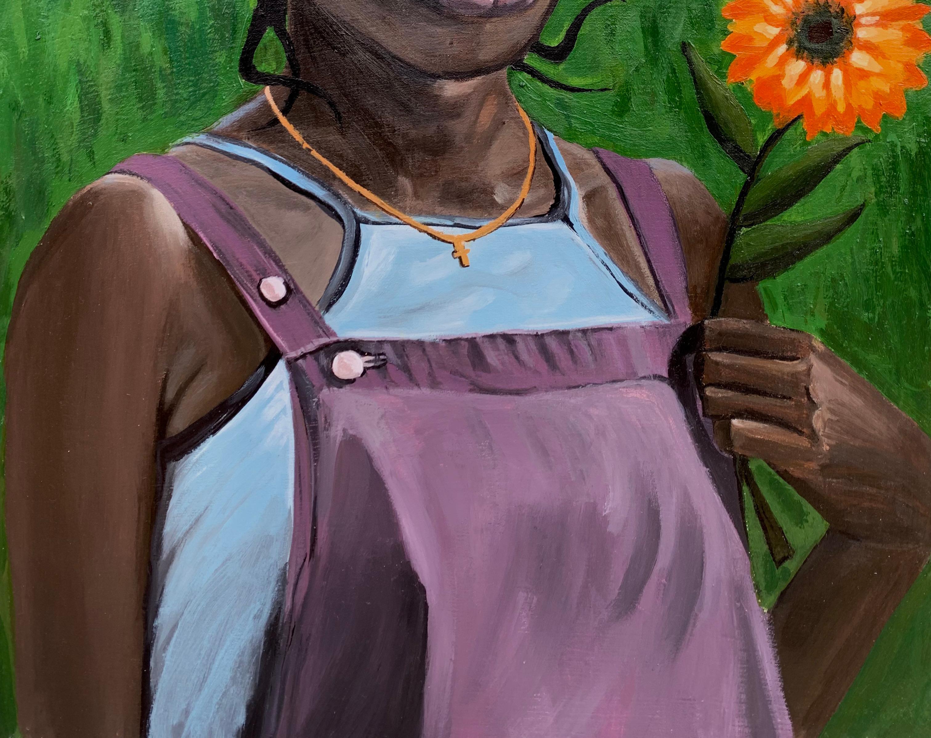 La vita è oltre il sogno dell'uomo 2 - 21° secolo, Contemporaneo, Figurativo, Fiore - Painting Espressionista di Popoola Victor
