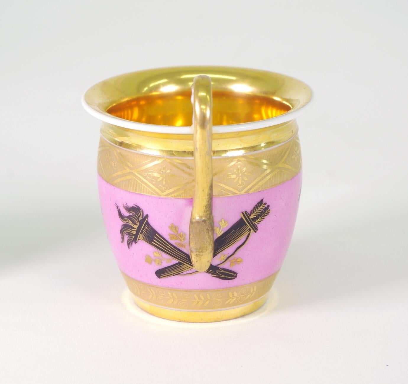 Russian Popov Cup and Saucer, circa 1820 For Sale