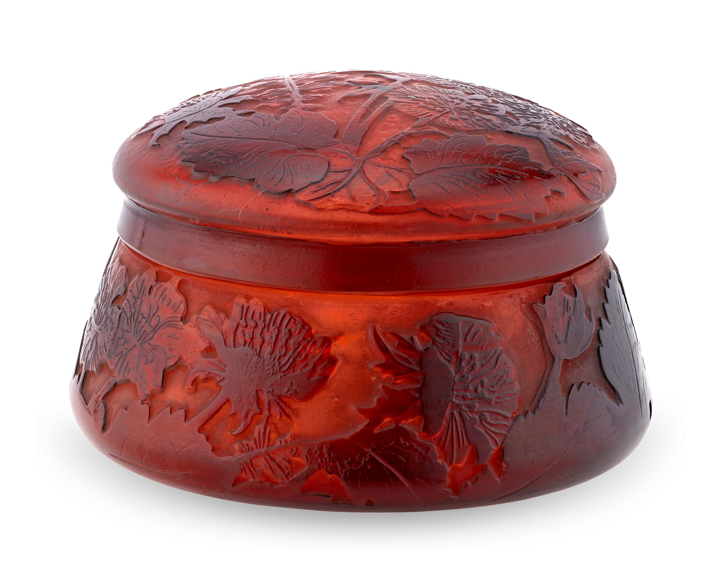 French Poppies Cameo Glass Box By Émile Gallé