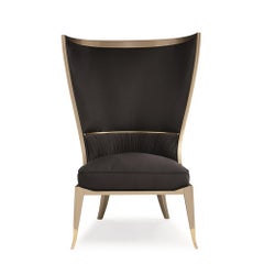 Poppins Armchair with Brown Genuine Leather