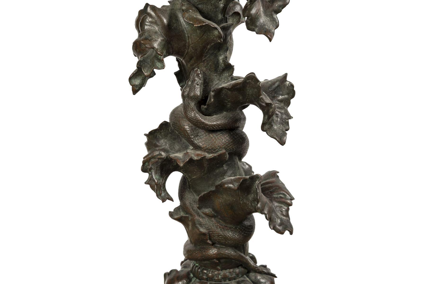 Poppy and Parakeet Candelabra by Antoine-Louis Barye, circa 1850 For Sale 3