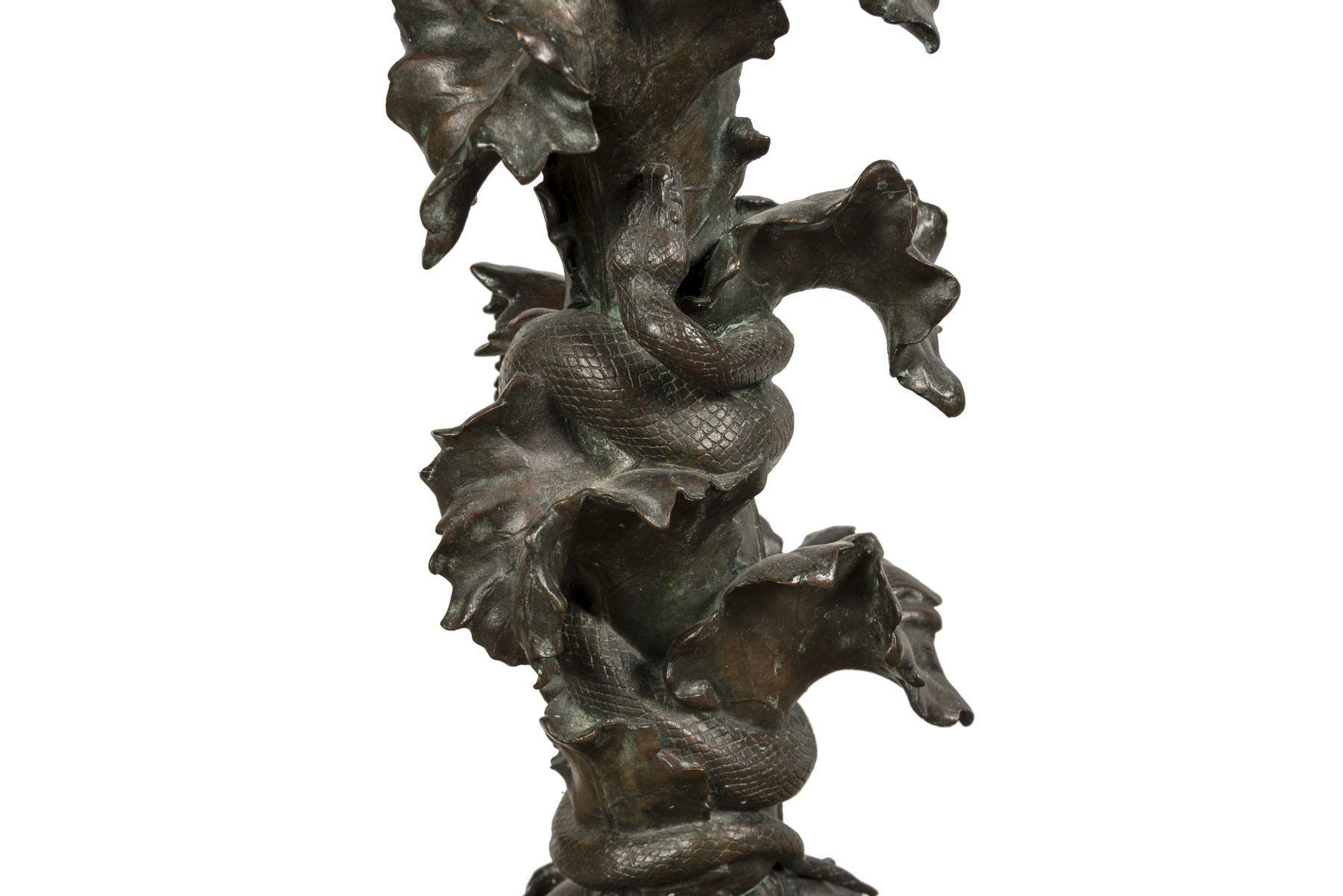 Poppy and Parakeet Candelabra by Antoine-Louis Barye, circa 1850 For Sale 8