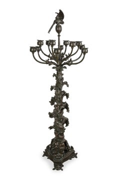 Poppy and Parakeet Candelabra by Antoine-Louis Barye, circa 1850