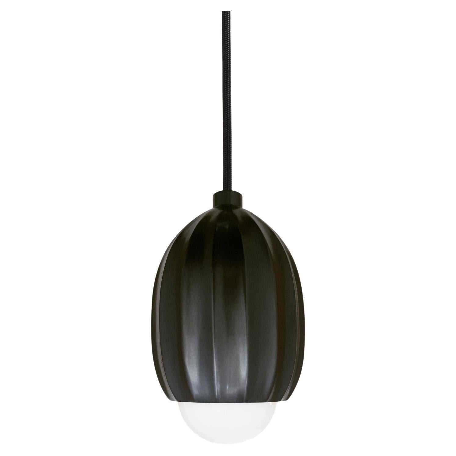 Poppy Blackened Brass Pendant Lamp by Fred and Juul For Sale
