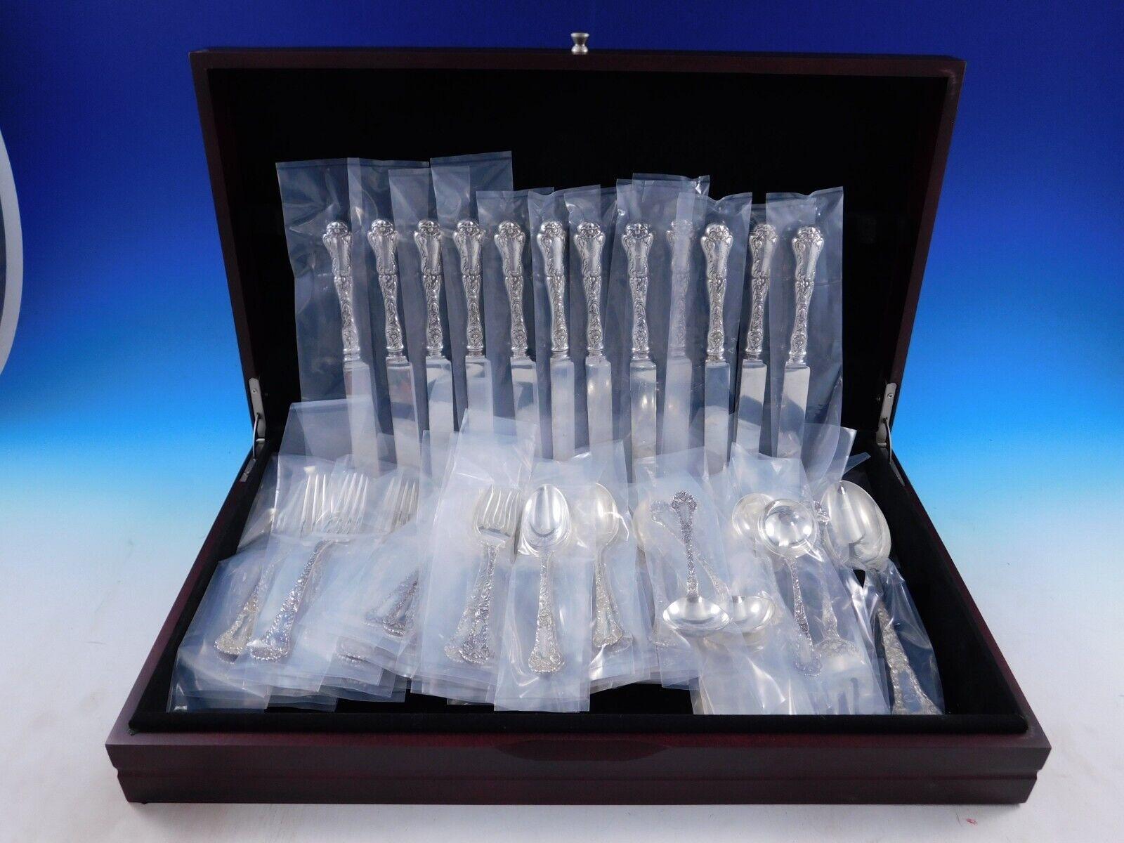 Poppy by Gorham Sterling Silver Flatware set - 62 pieces. This set includes:

12 Knives, 8 1/2