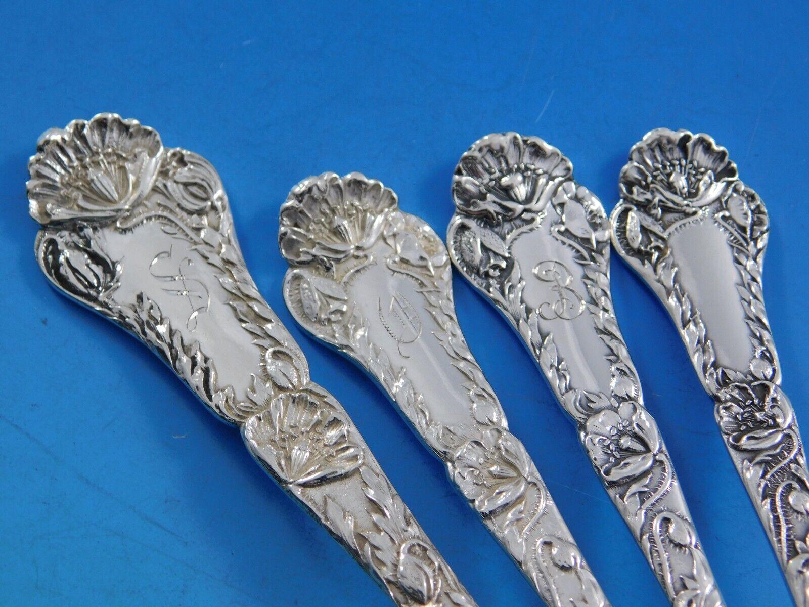 20th Century Poppy by Gorham Sterling Silver Flatware Set 12 Service 62 pcs Luncheon For Sale