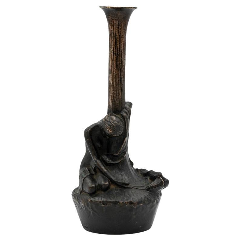 Candelabro a papavero Gustav Gurschner K.K. Kunst-Erzgießerei Wien 1898 ca. in vendita