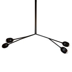 Poppy H. Wide Four-Arm Floral Chandelier in Blackened Cast Brass by Fred&Juul