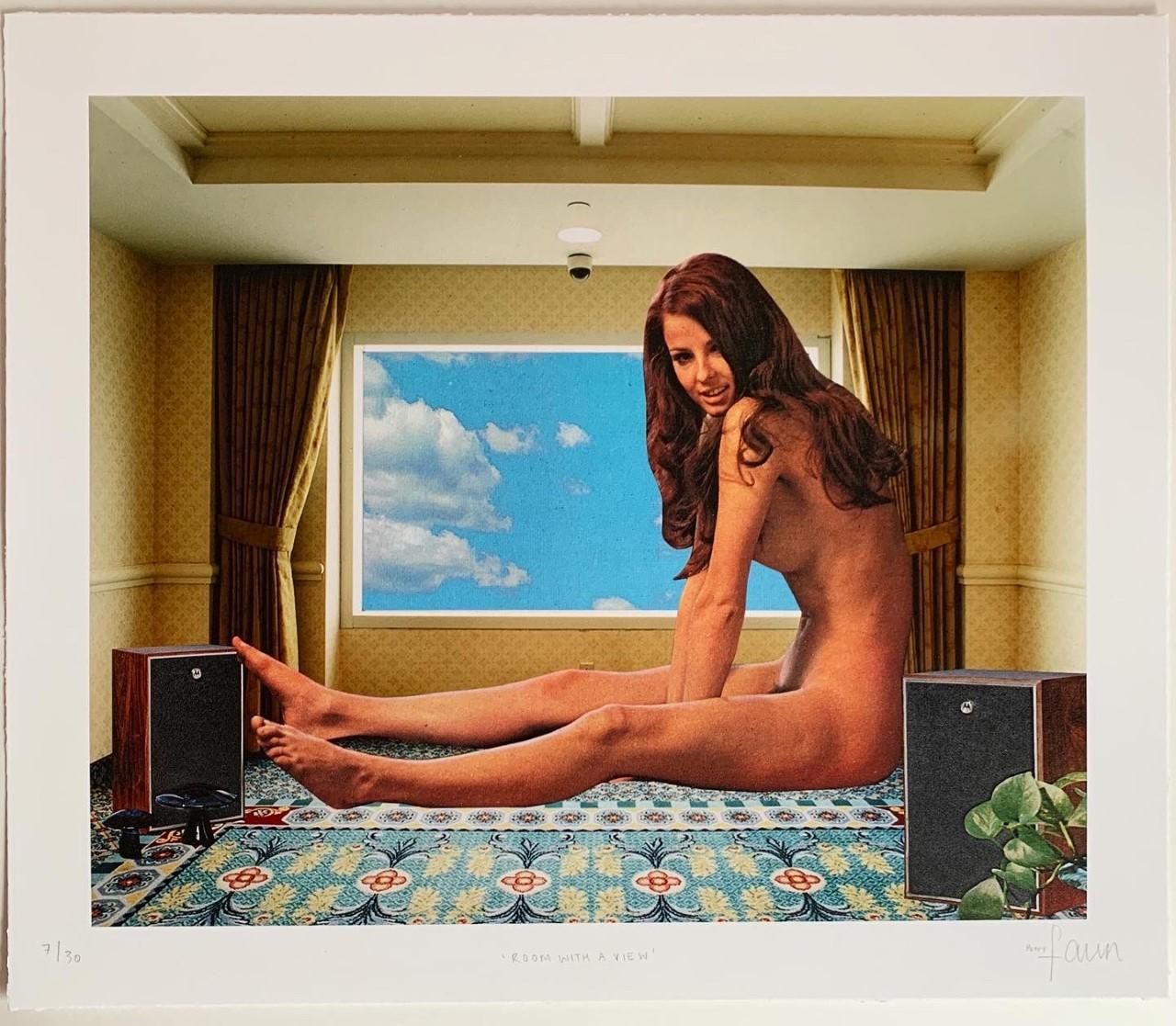 'Room With A View' is a collaboration artwork with artist Poppy Faun and photographer Richard Heeps. This glossy Silkscreen and Giclee is signed and numbered by Poppy and is a small edition of 30. Printed on 330gsm Somerset Cotton Velvet Paper with
