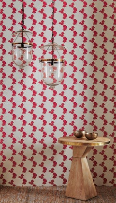 'Poppy Fields' Contemporary, Traditional Wallpaper Red/Gold