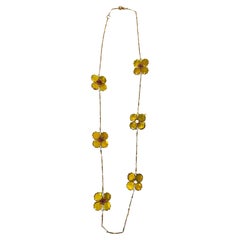 Poppy Flower Long Necklace By Gripoix Paris