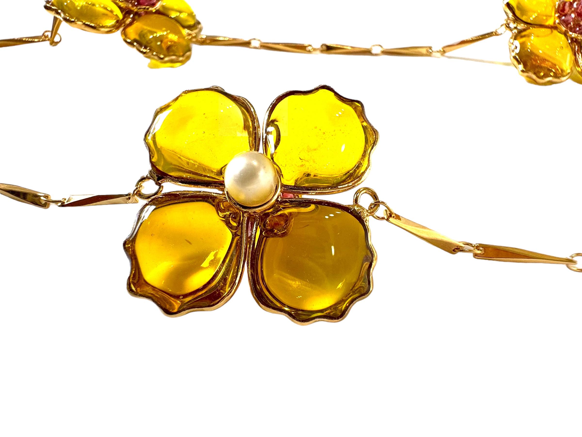 Lange Mohnblumen-Halskette von Gripoix Paris 2