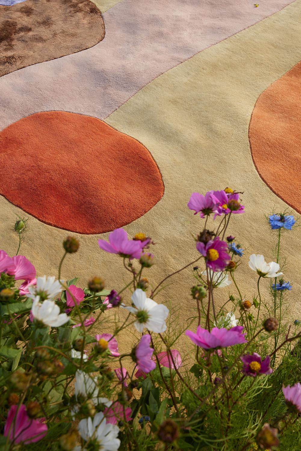 Modern Poppy Kalas Wool Rug Magical Garden For Sale