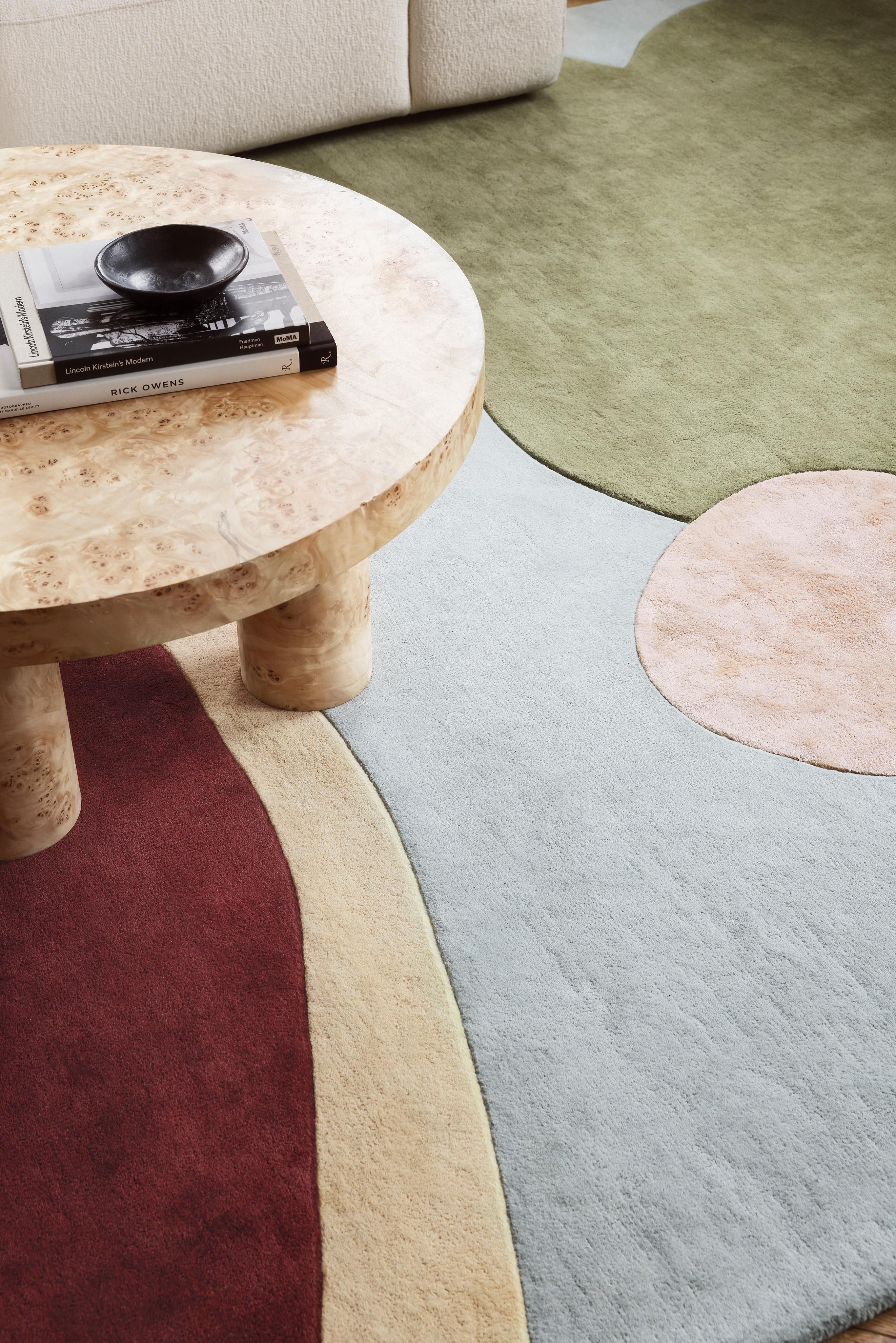 Modern Poppy Kalas Wool Rug Sleeping Flower For Sale