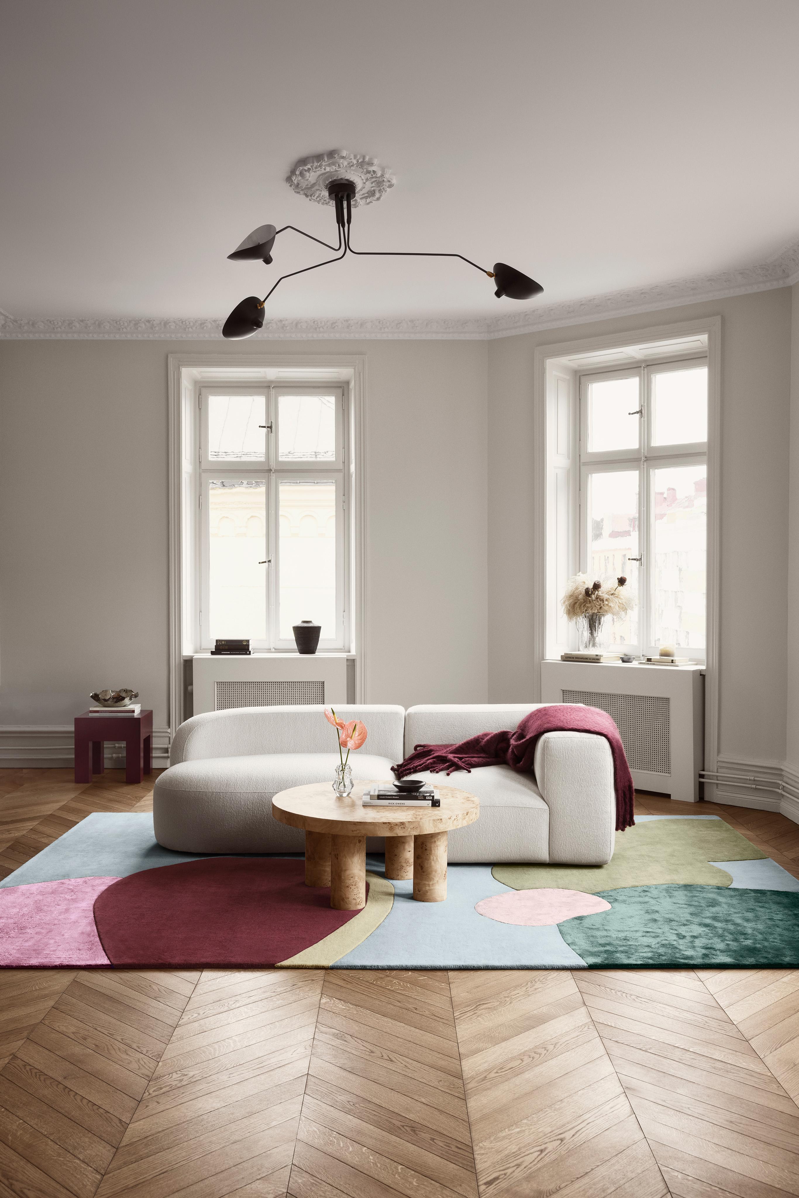Indian Poppy Kalas Wool Rug Sleeping Flower For Sale