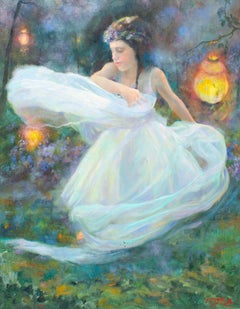 Contemporary Portrait of a Young Girl by Poppy Mills, Signed