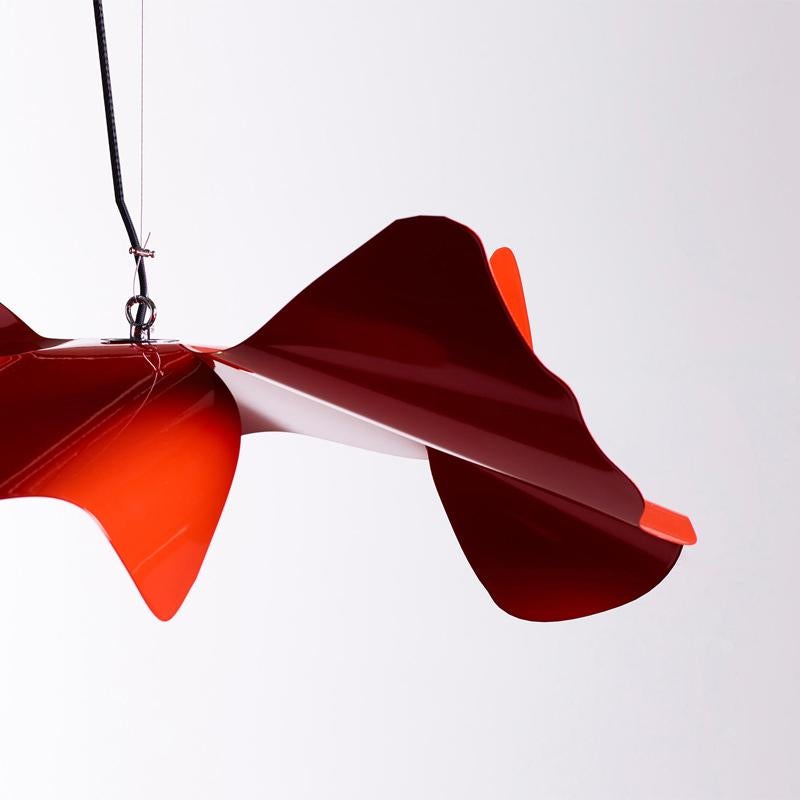 Hand-Crafted Poppy Red Suspension For Sale