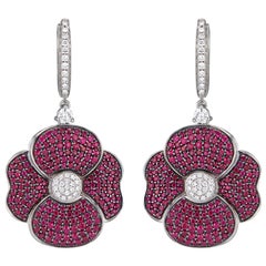 Poppy Ruby and Diamond Earrings