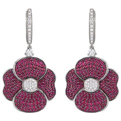 Poppy Ruby and Diamond Earrings