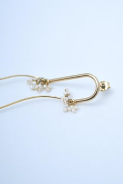 poppy tsubomi earring / vintage jewelry , 1970's vintage parts