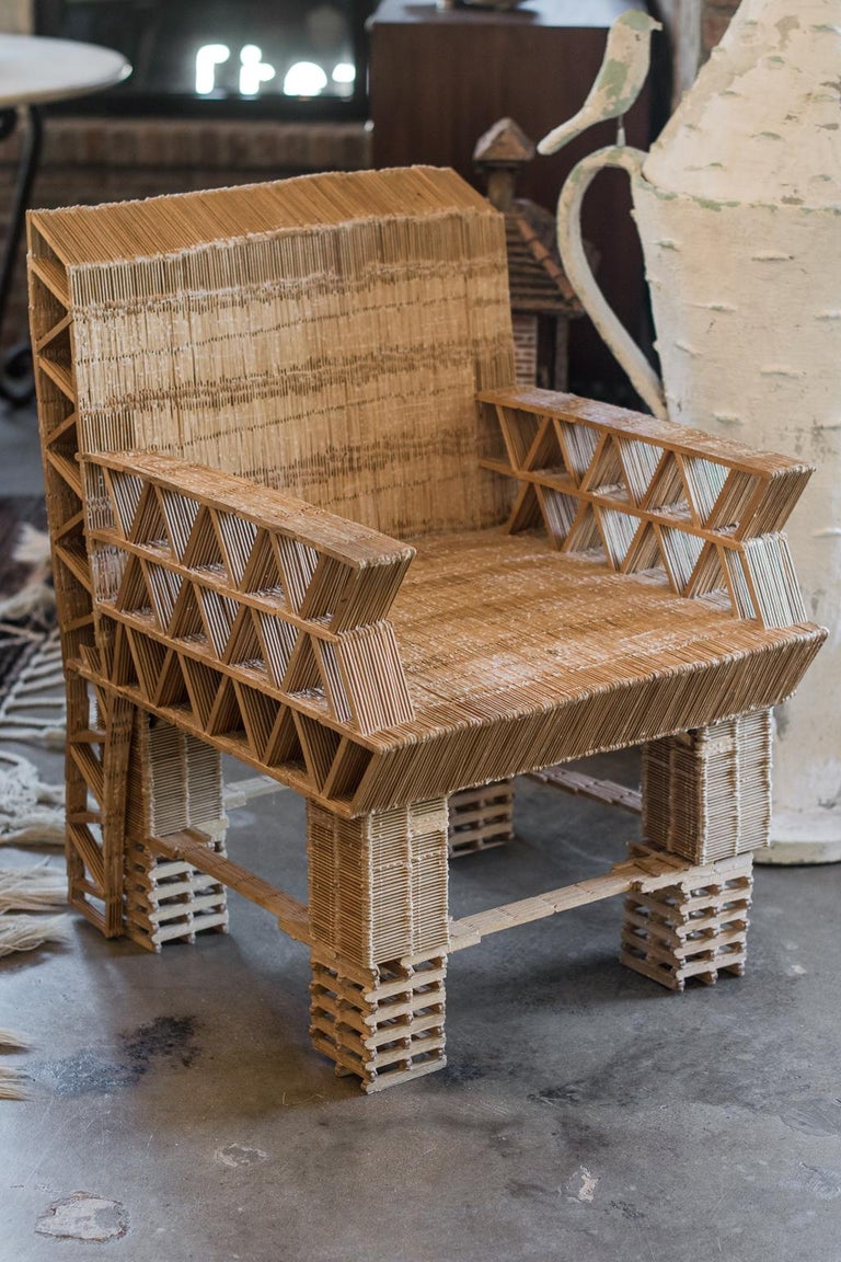 Popsicle Stick Tramp Art Chair For Sale At 1stdibs