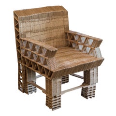 Vintage Popsicle Stick Tramp Art Chair