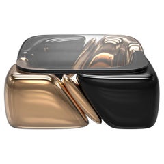 Couchtisch „Populaire“ mit Bronze, Edelstahl, handgefertigt, Istanbul