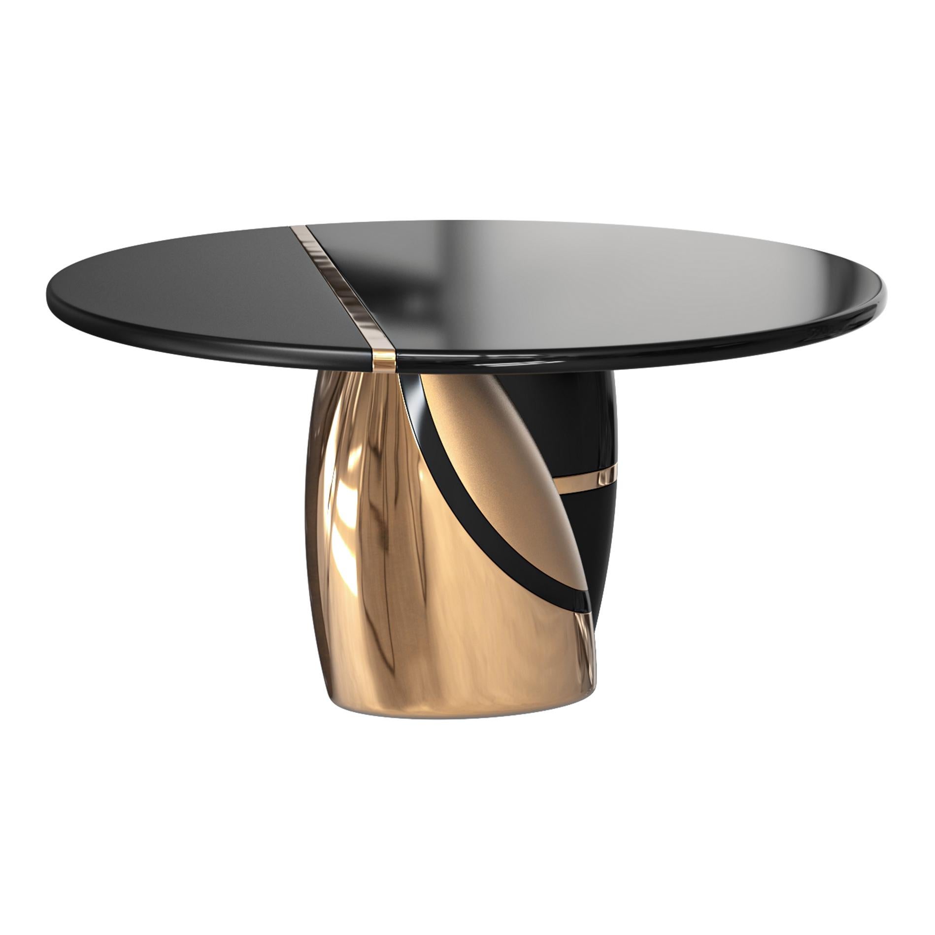 Table ronde Populaire en bronze et acier inoxydable, faite à la main, Istanbul en vente 1