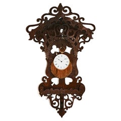 Porta orologi d'arte popolare in Wood del XX secolo