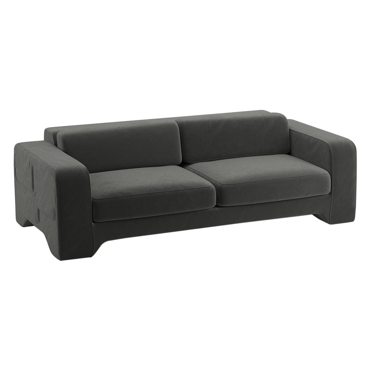 Canapé Giovanna 2,5 Seater de Popus Editions en tissu de velours de Côme brun foncé