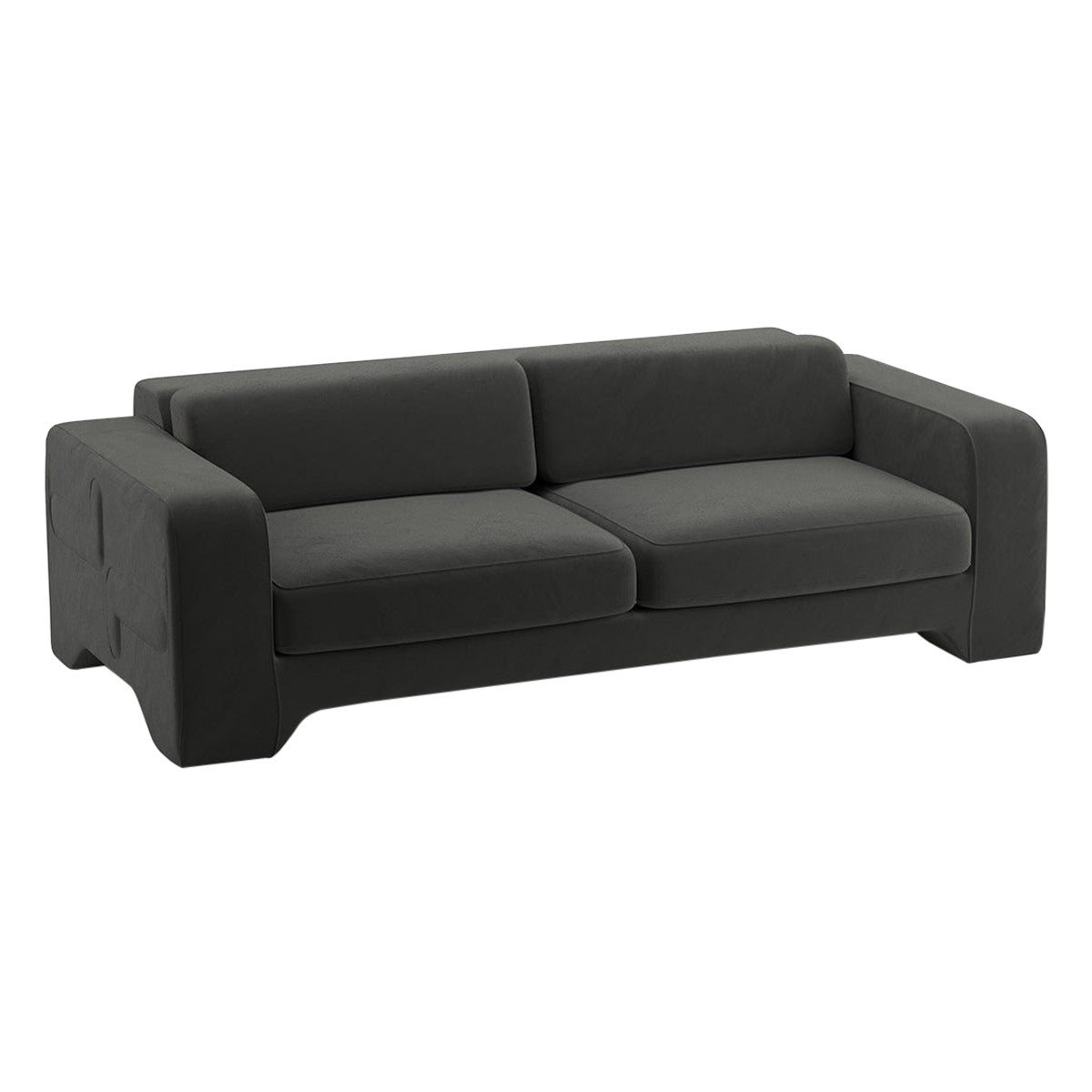 Popus Editions Giovanna 2,5 Seater Sofa mit grauer Como-Samtpolsterung in Grau