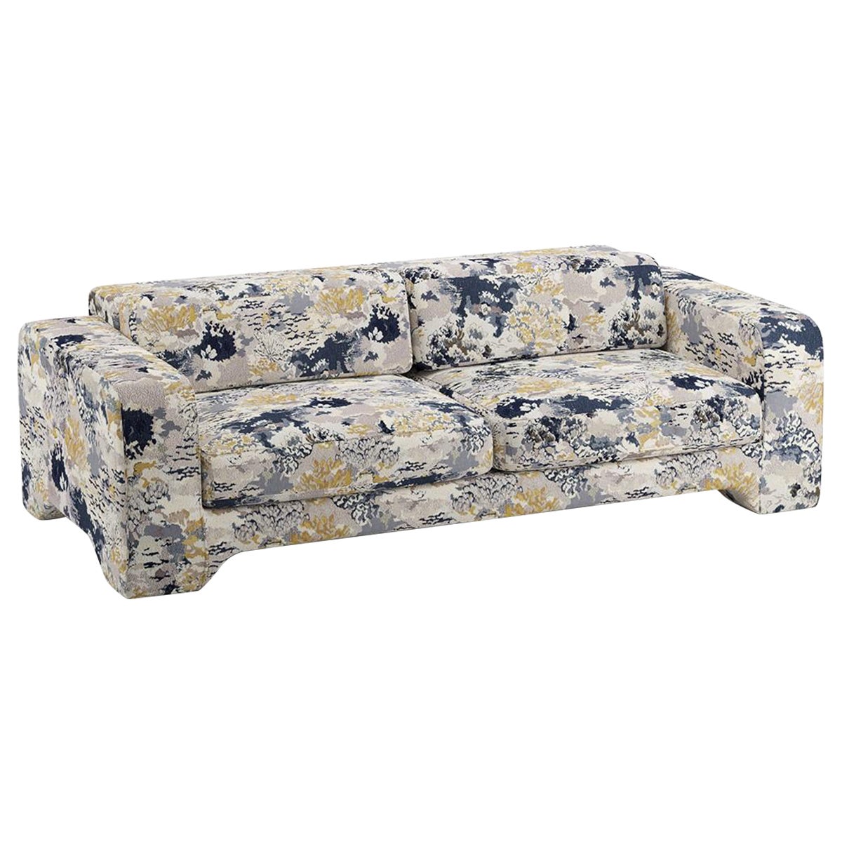 Popus Editions Giovanna - Divano 2,5 posti in tessuto jacquard Indigo Marrakech