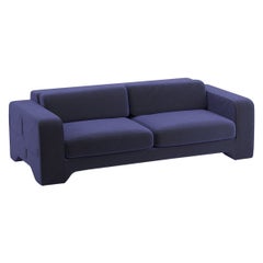 Popus Editions Giovanna - Divano a 2.5 posti con rivestimento in velluto Marine Navy Como