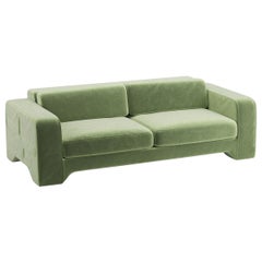 Popus Editions Giovanna 3 Seater Sofa mit grüner Verone-Samtpolsterung in Grün