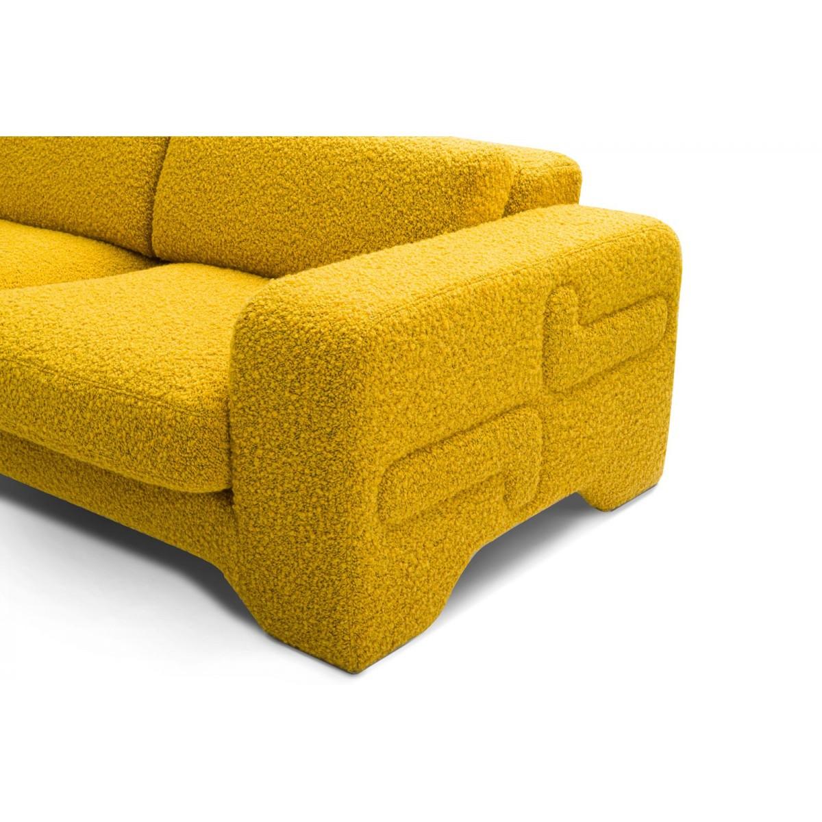 Contemporary Popus Editions Giovanna 4 Seater Sofa in Amber Athena Loop Yarn Fabric For Sale