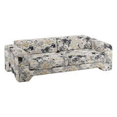 Canapé Giovanna 4 Seater en tissu jacquard marrakech anthracite Popus Editions