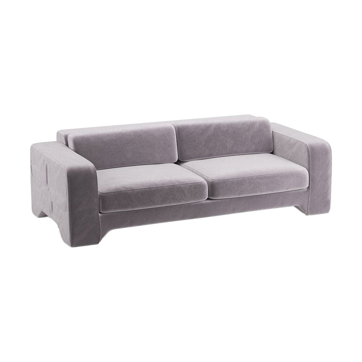 Popus Editions Sofá Giovanna 4 plazas tapizado en terciopelo gris Verone