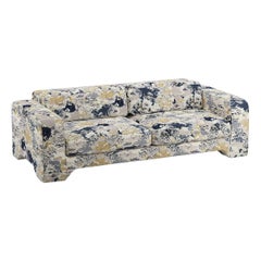 Canapé Giovanna 4 Seater en tissu jacquard indigo Marrakech Popus Editions