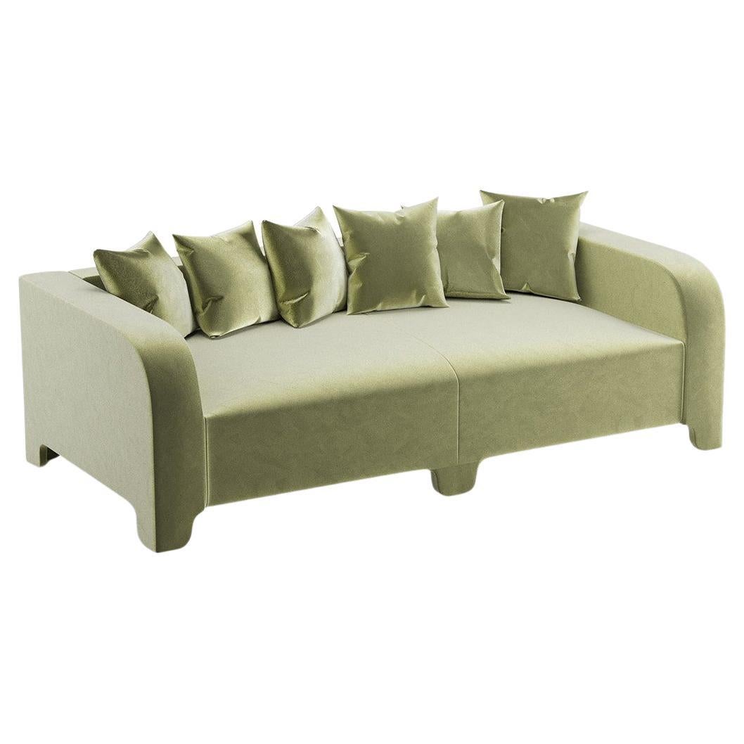 Popus Editions Graziella 2 Seater Sofa in Almond Green Como Velvet Upholstery For Sale