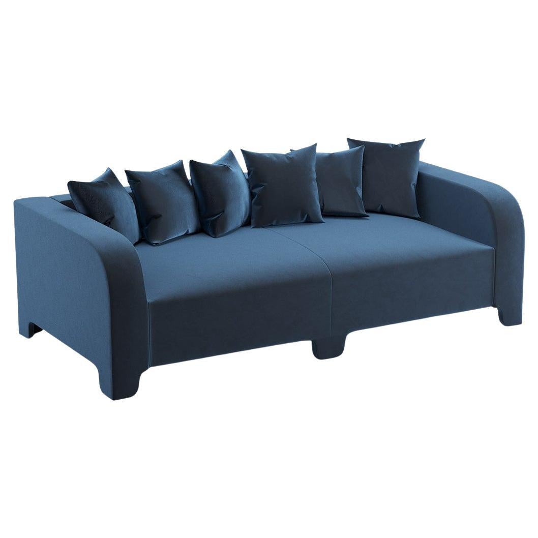 Popus Editions Graziella 2 Seater Sofa in Blue Como Velvet Upholstery For Sale