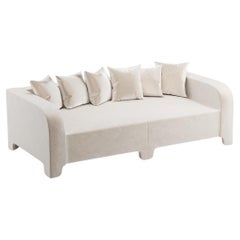 Popus Editions Graziella 2 Seater-Sofa aus cremefarbenem Como-Samtstoff in Eierschal