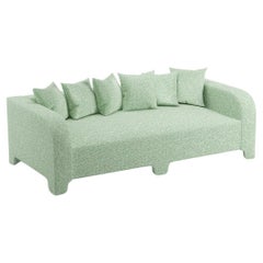 Canapé Graziella 2 Seater en tissu de lin Zanzi couleur gazon, éditions Popus