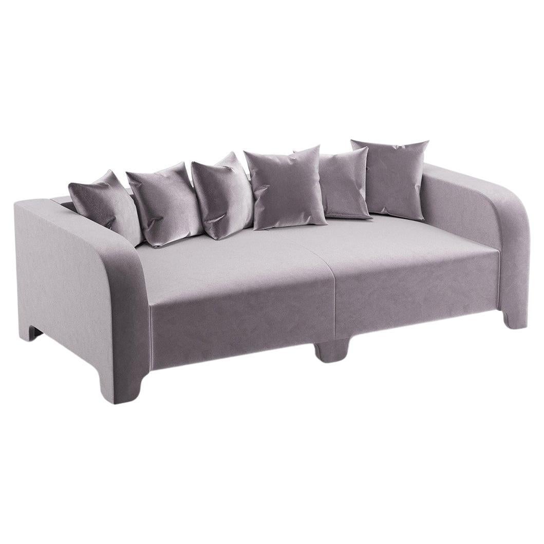 Canapé Graziella 2 Seater en velours gris, tissu d'ameublement Popus Editions