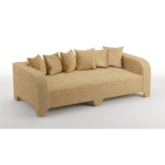 Popus Editions Graziella 2 Seater-Sofa aus ockerfarbenem Londoner Leinenstoff