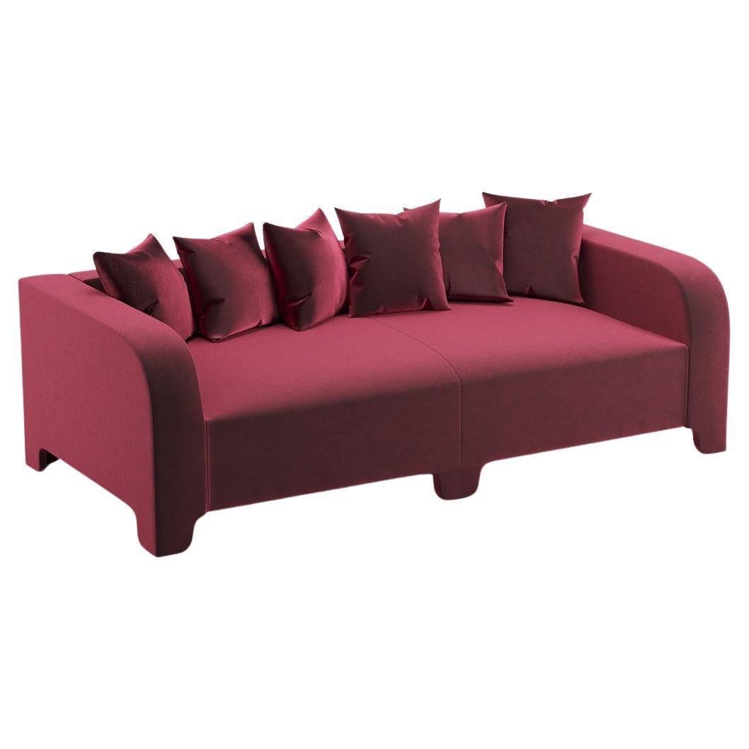 Popus Editions Graziella 2 Seater Sofa in Red Como Velvet Upholstery For Sale