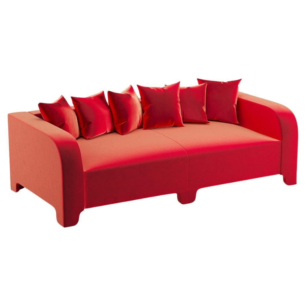 Popus Editions Graziella 2 Seater Sofa in Red Verone Velvet Upholstery For Sale