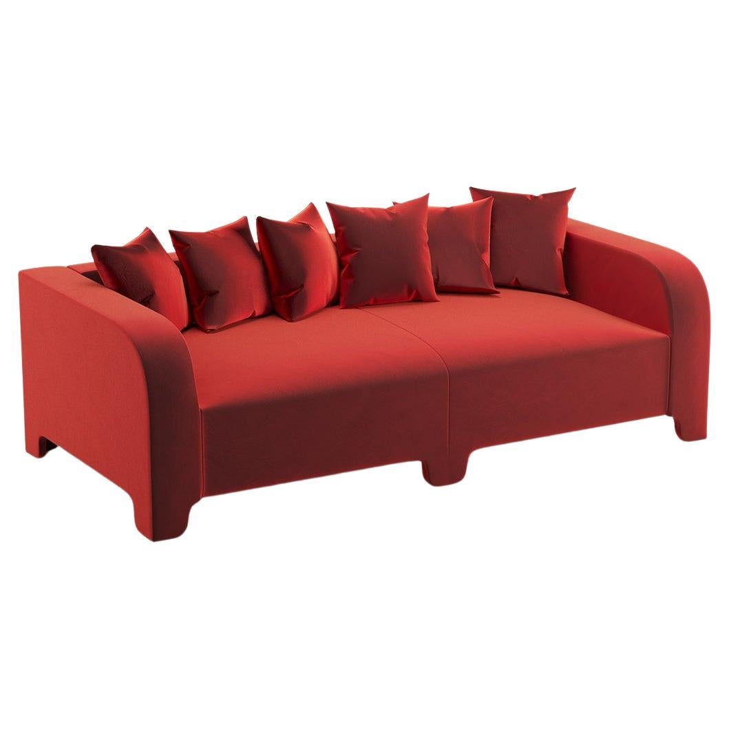 Popus Editions Graziella 2 Seater Sofa in Vermillion Como Velvet Upholstery For Sale