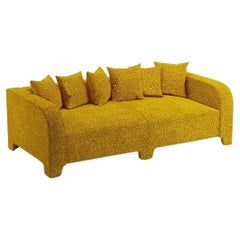 Popus Editions Graziella - Divano a 3 posti con rivestimento in filato Athena Loop Ambra